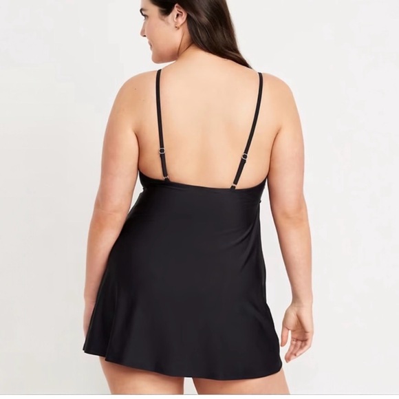 Old Navy Black Twist-Front Swim Dress Size Large - Picture 2 of 15